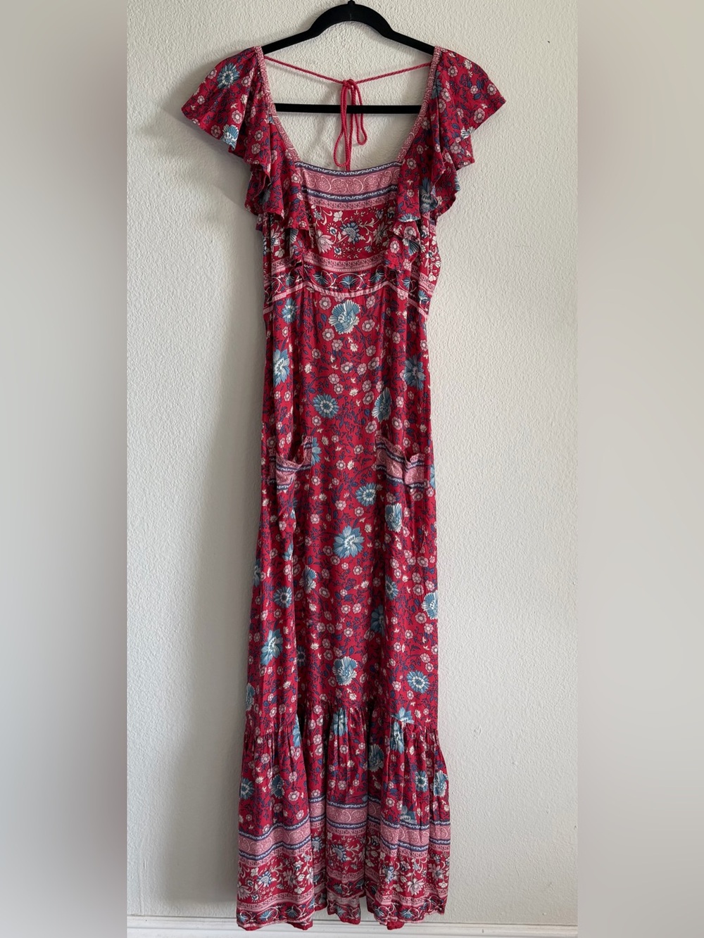Spell Folk Town Frill Dress Wine S ✨ Rare Archive 2016